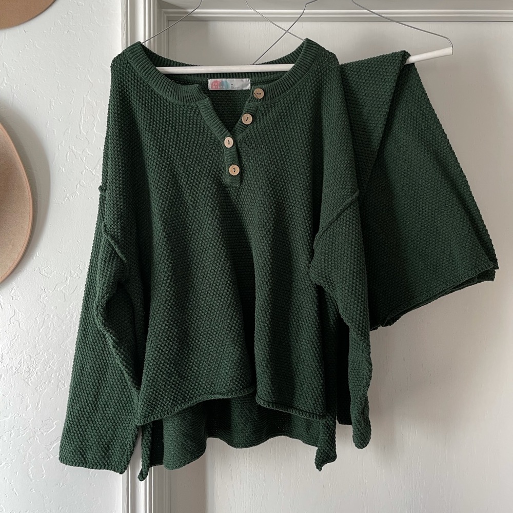 Free People Hailee Sweater Set- Green Meadow